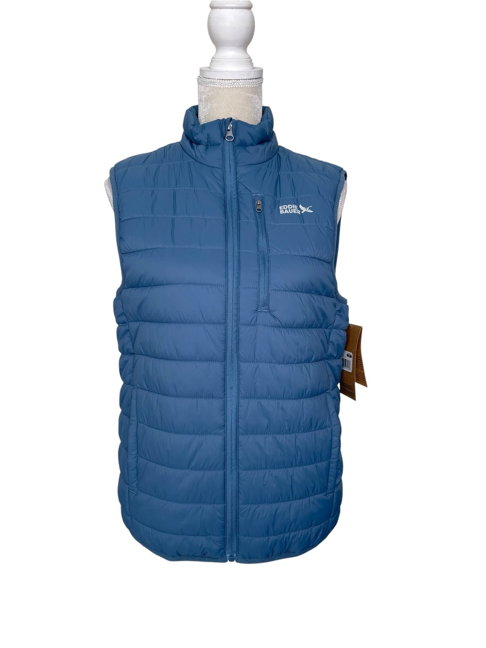 Eddie Bauer Baywood Men’s Blue Packable Puffer Vest Jacket Size S